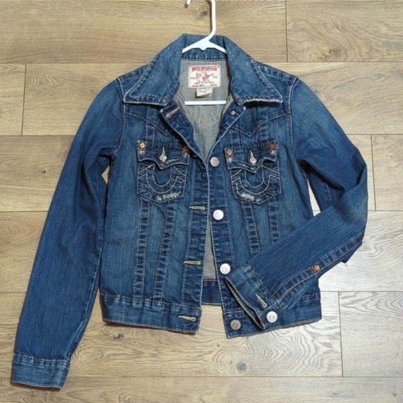 True Religion Jimmy Distressed Denim Jacket Size XS - Picture 7 of 8